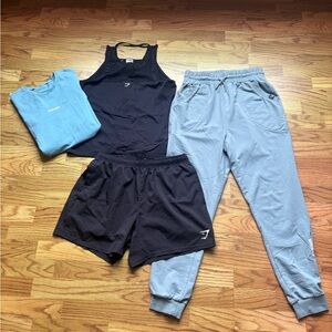 Gymshark Blue-green and Black Workout Ensemble